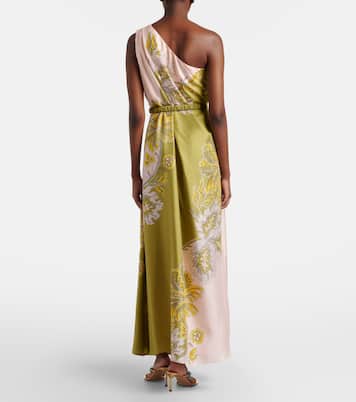 Roy floral one-shoulder silk twill maxi dress | La DoubleJ