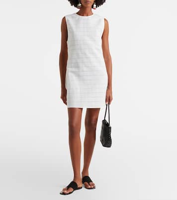 Sintra checked linen and cotton minidress | Asceno