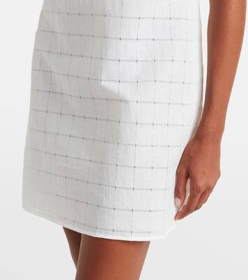 Sintra checked linen and cotton minidress | Asceno