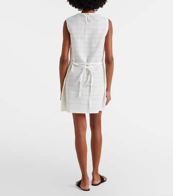 Sintra checked linen and cotton minidress | Asceno