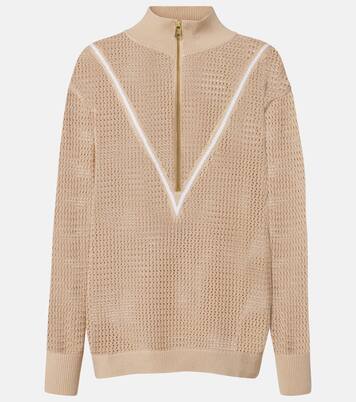Calva open-knit cotton half-zip sweater | Varley