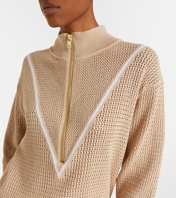 Calva open-knit cotton half-zip sweater | Varley