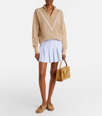 Calva open-knit cotton half-zip sweater | Varley