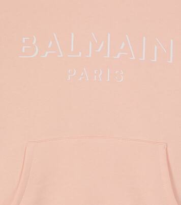 Sweat-shirt à capuche en coton à logo | Balmain Kids