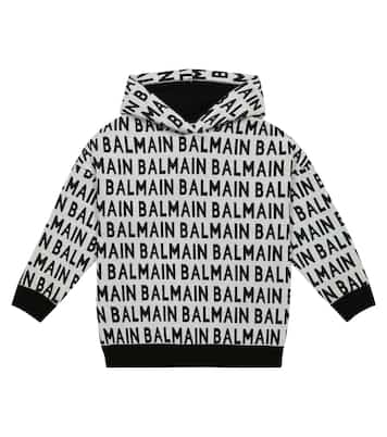 Felpa in jacquard di cotone con logo | Balmain Kids