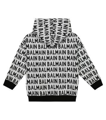 Felpa in jacquard di cotone con logo | Balmain Kids