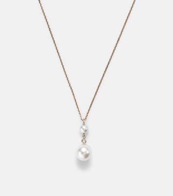 Rêve Simple 14kt gold necklace with diamonds and pearls | Sophie Bille Brahe