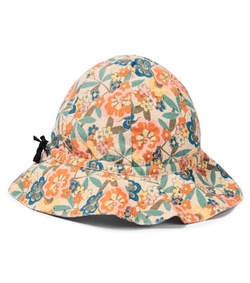 Cadia floral cotton sun hat | Caramel