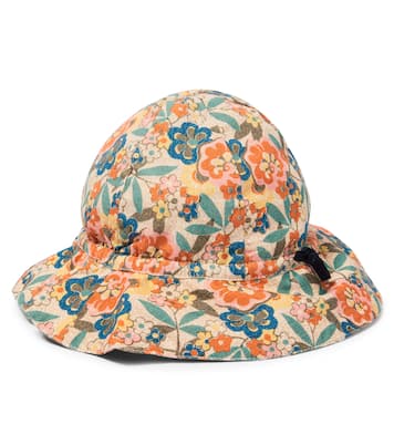 Cadia floral cotton sun hat | Caramel