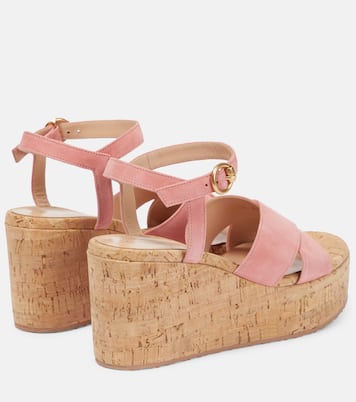 Wedge-Sandalen aus Veloursleder | Gianvito Rossi