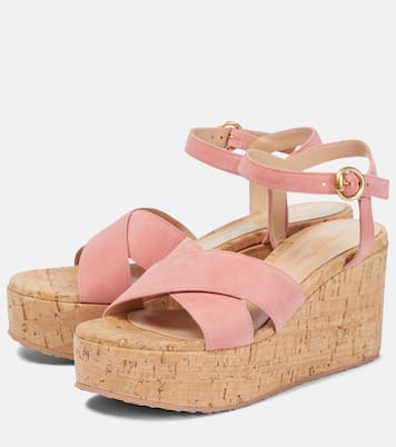 Wedge-Sandalen aus Veloursleder | Gianvito Rossi