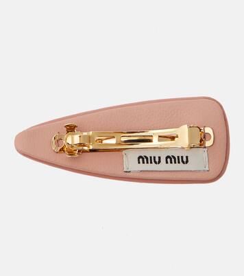 Pinza para el pelo de charol con logo | Miu Miu