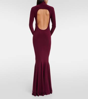 Turtleneck open-back gown | Norma Kamali