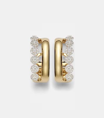 Golden Strada 18kt gold clip-on earrings with diamonds | Yeprem
