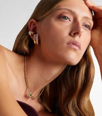 Golden Strada 18kt gold clip-on earrings with diamonds | Yeprem