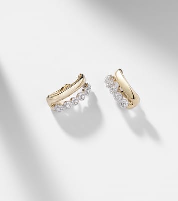 Golden Strada 18kt gold clip-on earrings with diamonds | Yeprem