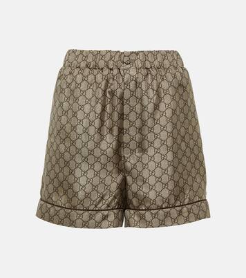 GG printed silk twill shorts | Gucci