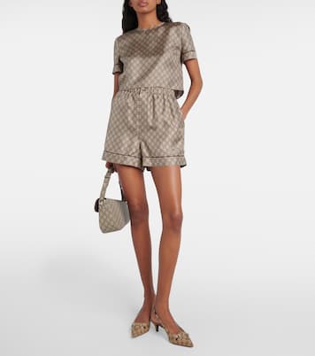 GG printed silk twill shorts | Gucci