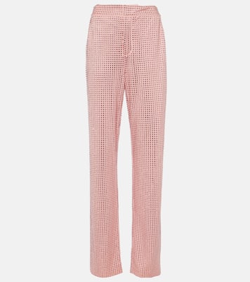 Gerade Hose aus Jersey mit Kristallen | Area