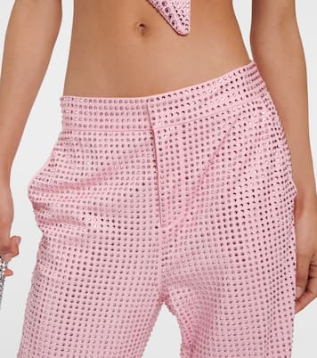 Gerade Hose aus Jersey mit Kristallen | Area