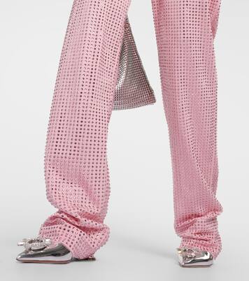 Gerade Hose aus Jersey mit Kristallen | Area