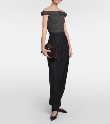 Top imprimé à encolure bardot | Toteme