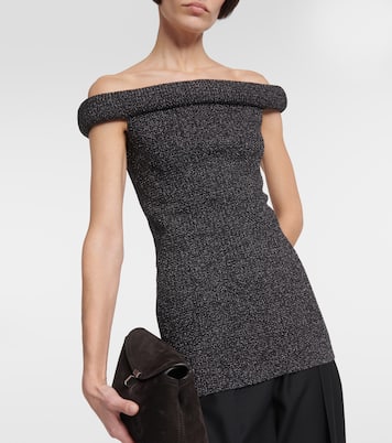 Top imprimé à encolure bardot | Toteme