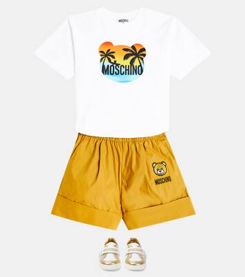Teddy Bear high-rise cotton shorts | Moschino Kids