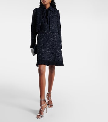 فستان قصير من تويد القطن المخلوط | Oscar de la Renta