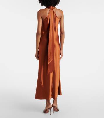 Robe longue Pandora en satin | Galvan