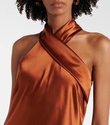 Robe longue Pandora en satin | Galvan