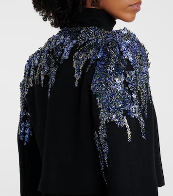 Sequined cropped wool-blend jacket | Dries Van Noten