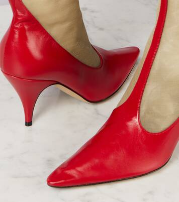 Mesh and leather knee-high boots | The Row