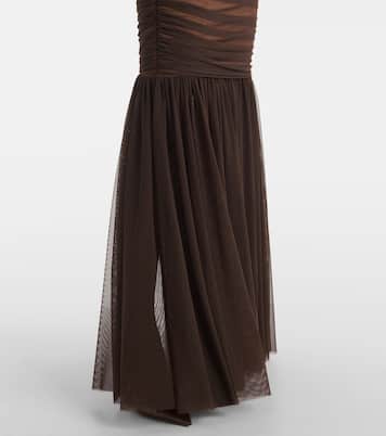 Walter ruched mesh gown | Norma Kamali