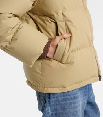 Daunenjacke Intrecciato mit Leder | Bottega Veneta