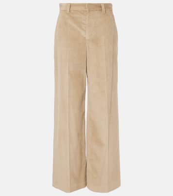 Weite High-Rise-Hose aus Cord | Brunello Cucinelli