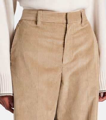 Weite High-Rise-Hose aus Cord | Brunello Cucinelli
