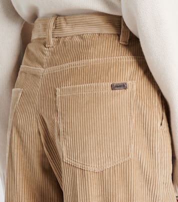 Weite High-Rise-Hose aus Cord | Brunello Cucinelli