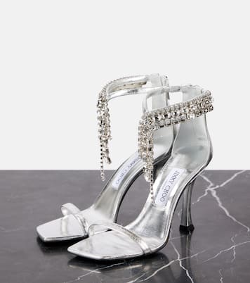 Sandalen Verity 100 aus Leder mit Kristallen | Jimmy Choo