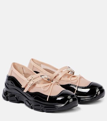 Tracker leather-trimmed Mary Jane flats | Simone Rocha