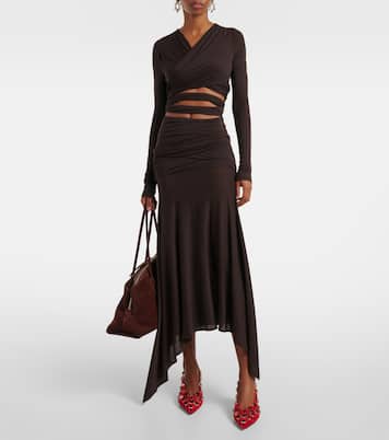 Sheer embroidered tulle midi dress | The Attico