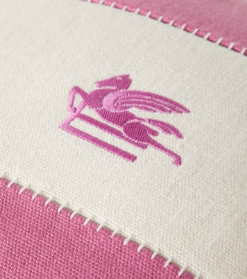 Pegaso embroidered linen cushion | Etro