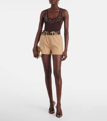 Shorts mit Lederimitat | Xu Zhi