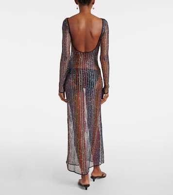 Maxikleid aus Häkelstrick mit Pailletten | Missoni