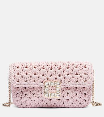 Verzierte Clutch Jeu de Fille aus Raffiabast | Roger Vivier