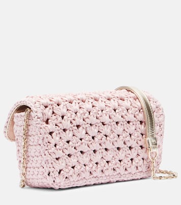 Verzierte Clutch Jeu de Fille aus Raffiabast | Roger Vivier