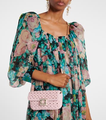 Verzierte Clutch Jeu de Fille aus Raffiabast | Roger Vivier