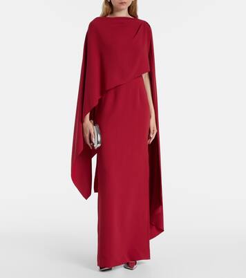 Demetria caped crêpe gown | Roksanda