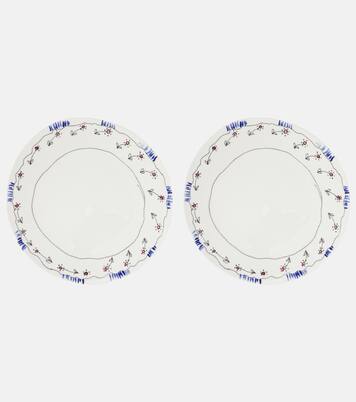 Midnight Flowers Anemone Milk set of 2 dinner plates by Marni | Serax
