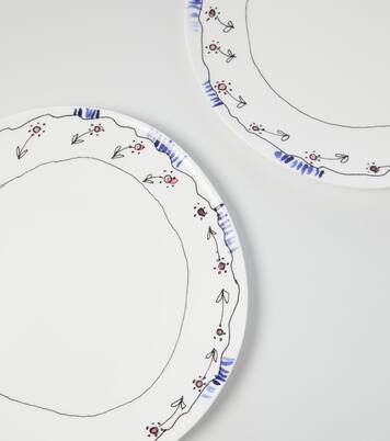 Midnight Flowers Anemone Milk set of 2 dinner plates by Marni | Serax